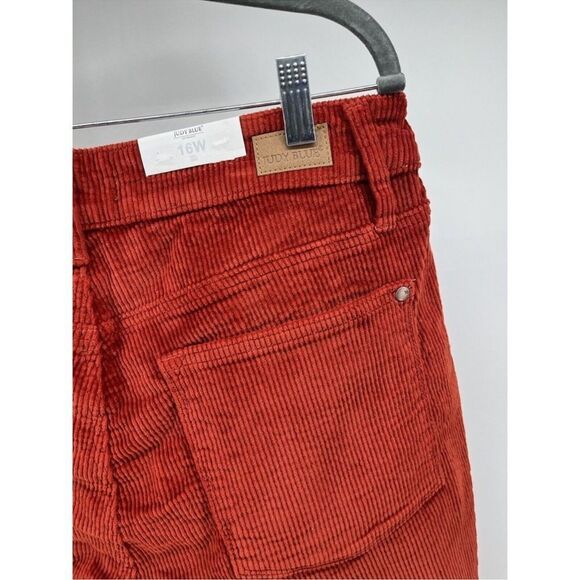 NWT Judy Blue Womens High Waist Ankle Straight Corduroy Jeans Rust Size 16W - Picture 13 of 15